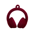 Creative wine red flocked headphone-shaped charm for DIY keychains and accessories - Flocked Headphone / Ankara Red