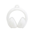 DIY white foam headphone pendant charm for versatile mobile chain and bag accessories - Flocked Headphone / White
