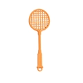 Miniatur Badminton-Schläger Schlüsselanhänger in hellem Orange mit Netz und Griff - Orange