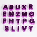 Perline acriliche viola metallizzato con lettere per gioielli fai da te e bracciali - Viola