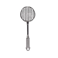 Miniatur Badmintonschläger Anhänger aus polierter Silberlegierung für DIY Schmuck - Weiß K/Silber