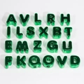 Perline con lettere in acrilico verde metallizzato per creazione di gioielli - Verde