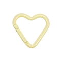 Mosquetón de corazón con purpurina amarilla clara y clip de resorte para bolsos - Corazón Centelleante / Amarillo