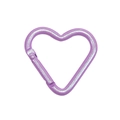 Mosquetón en forma de corazón morado con purpurina para bolsos y llaveros - Corazón Centelleante / Púrpura