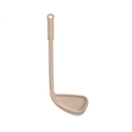 Golf club shaped long shoehorn in beige plastic with textured handle and hanging hole - Milk Tea