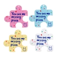 Ciondoli puzzle colorati con testo You Are My Missing Piece e piccolo dettaglio gatto - Stile Puzzle (Colore Casuale)