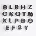 DIY craft silver metallic alphabet beads with polished mirror finish for jewelry - Silver