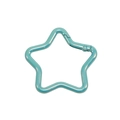 Mosquetón en forma de estrella azul claro con acabado metálico para llaveros - Estrella Galvanizada UV / Esmeralda