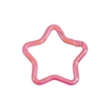 Llavero de estrella rosa iridiscente con mosquetón de resorte metalizado para bolsos y moda - Estrella Galvanizada UV / Melocotón