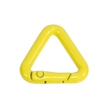 Yellow triangular carabiner with a spring-loaded gate and smooth painted finish - Mini Triangle / Yellow