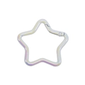 Mosquetón de estrella blanco iridiscente para llaveros y accesorios de bolsos - Estrella Galvanizada UV / Blanco