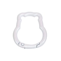 Mousqueton ours nacré rose et blanc avec anneau à ressort pour porte-clés - Pikkabala / Pailleté Blanc