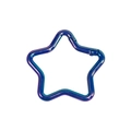 Mosquetón de estrella con acabado iridiscente degradado para bolsos y llaveros DIY - Estrella Galvanizada UV / Azul Zafiro
