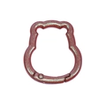 Mousqueton ours en métal dégradé rose et rouge avec une finition pailletée - Pikkabala / Miroitant Rouge Foncé