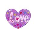 Ciondolo a cuore in acrilico viola glitterato con scritta Love e motivi colorati per DIY - Cuore Viola