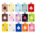 Mini pendentifs As de Pique en alliage en 15 couleurs vives pour bijoux DIY - Mini Carte de Poker As / Couleur Aléatoire