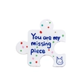 Ciondolo a forma di puzzle con scritta 'You are my missing piece' e grafica gatto - Puzzle Bianco