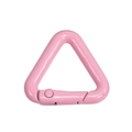 Pink triangular metal carabiner hook with spring clip for DIY keychains and bags - Mini Triangle / Light Pink