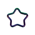 Mosquetón de estrella arcoíris con acabado metálico iridiscente para llaveros - Estrella Galvanizada UV / Negro
