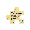 Ciondolo a cuore puzzle con testo 'You are my missing piece' e graziosa icona di gatto - Puzzle Giallo