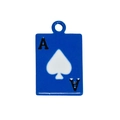 Pendentif carte à jouer As de Pique en émail bleu avec anneau en métal pour bijoux - Mini Carte de Poker As / Bleu Saphir