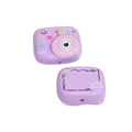 Lilafarbene Acrylperlen in Kameraform mit Smileys und Sternen für DIY Armbänder - Kamera / Lila