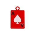 Pendentif poker As de Pique rouge avec finition émail brillant pour bijoux DIY créatifs - Mini Carte de Poker As / Rouge