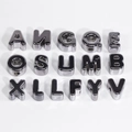 Polished silver metallic acrylic letter beads for DIY jewelry making and crafts - Gunmetal