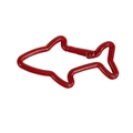 Mousqueton en métal rouge foncé en forme de requin pour accessoires DIY - Requin / Rouge