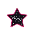 Ciondolo a stella rosa e nero con pois bianchi e scritta Love in stile corsivo - Stella-Nero