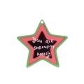 Ciondolo a forma di stella verde e rosa con scritta You are Shrimply Amazing - Stella-Verde