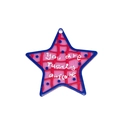 Ciondolo a stella blu con motivo a griglia rosa e scritta Turrly awesome per fai-da-te - Stella-Fucsia