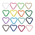 Set of 16 colorful heart-shaped carabiner snap hooks for DIY keychain accessories - UV Electroplated Heart / Random Color