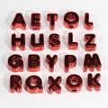 Metallic red acrylic alphabet beads with large holes for DIY jewelry making - Red