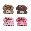 Leopard print acrylic apple charms in brown and pink for DIY jewelry and phone chains - Apple Core - Random Color