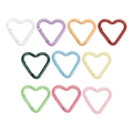 Set of 10 colorful heart-shaped glitter metal carabiners for keychains and bag charms - Shimmer Heart / Random Color