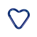 Mosquetón colorido en forma de corazón con acabado degradado azul-púrpura irisado - Corazón Galvanizado UV / Azul Zafiro
