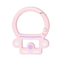 Connettore portachiavi robot rosa per fai da te con dettagli in smalto colorato - Rosa Chiaro