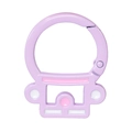 Portachiavi con moschettone astronauta in metallo viola e dettagli in smalto rosa - Viola Chiaro
