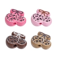 DIY cherry leopard print acrylic charms in four colors for jewelry and phone chains - Cherry - Random Color