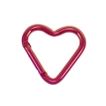 Mosquetón de metal en forma de corazón rosa para llaveros y accesorios de bolsos - Corazón Galvanizado UV / Rojo