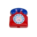 Retro red acrylic telephone bead with blue glitter handset and rabbit dial for DIY jewelry - Telephone / Red
