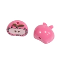 Pink leopard print apple shaped acrylic beads for DIY jewelry and phone chain accessories - Half Apple - Rose Red