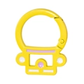 Portachiavi con anello a molla in metallo giallo stile robot cartone animato fai da te - Gatto Animato / Giallo