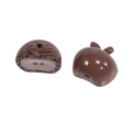 Brown leopard print acrylic apple bead for DIY phone chains and keychain accessories - Half Apple - Dark Coffee