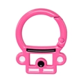 Pink cartoon robot style spring ring buckle made of high-quality painted metal alloy - Cartoon Cat / Rose Red