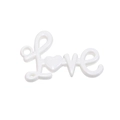 Ciondolo LOVE bianco in acrilico con cuore e fori per creazione di gioielli fai-da-te - Laccato - Bianco