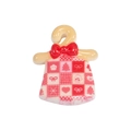 Acrylic Christmas dress pendant with red bow and plaid pattern for DIY jewelry and keychains - Christmas Clothes Shape Beads / Red & White Plaid (Style 1)