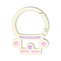 Robot-shaped spring buckle in cream white finish for DIY keychains and accessories - Cartoon Cat / Off-white