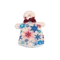 Christmas dress acrylic bead with snowflake pattern and red bow for DIY jewelry making - Christmas Clothes Shape Beads / White Snowflake Print Style (No. 2)